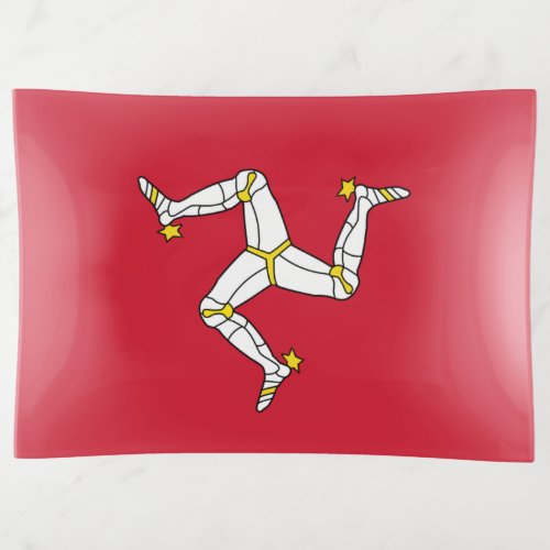 Patriotic trinket tray with Isle of Man flag UK