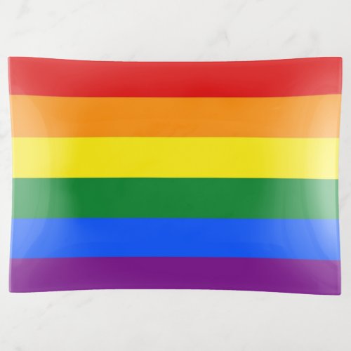 Patriotic trinket tray with Pride flag of LGBT