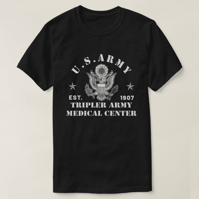 Patriotic Tripler Army Medical Center Hawaii Hi Ar T-Shirt (Design Front)