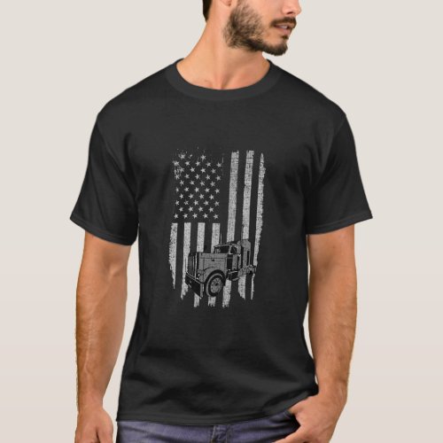 Patriotic Truck Driver American Flag Trucker  T_Shirt