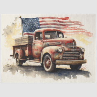 Patriotic Truck Tissue Paper