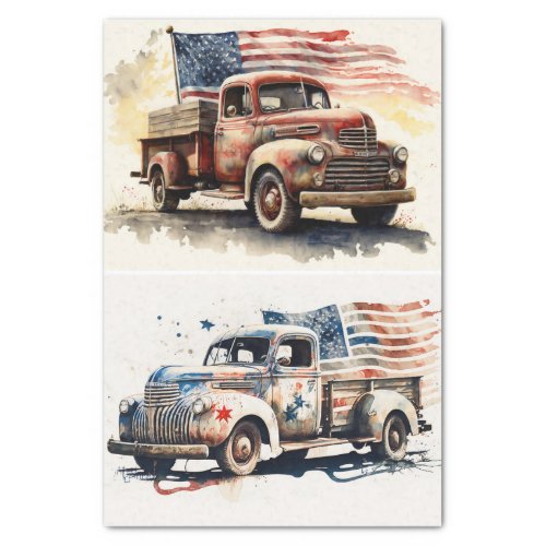 Patriotic Truck Tissue Paper