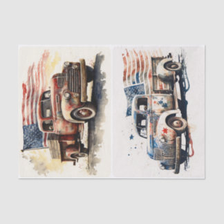 Patriotic Truck Tissue Paper