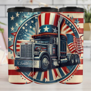 Patriotic Truck Uncle Sam Hat Thermal Tumbler