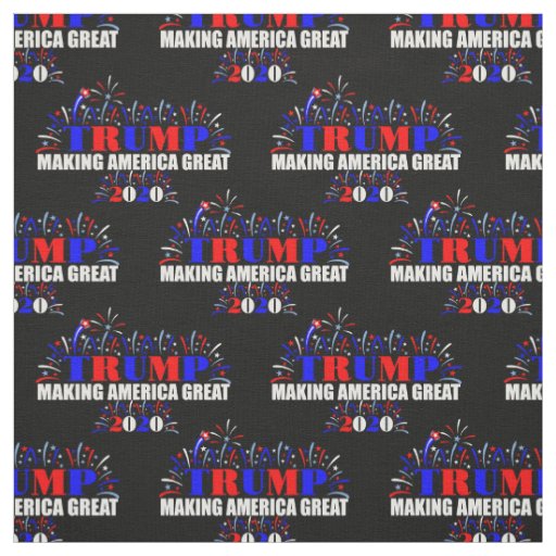 Patriotic Trump 2020 Firework Pattern Fabric