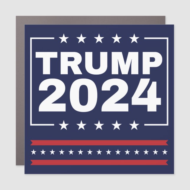 Patriotic Trump 2024 Car Magnet (Front)