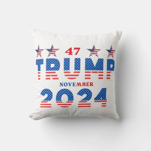Patriotic TRUMP 2024 Coll _ Vote 4 the FELON Throw Pillow