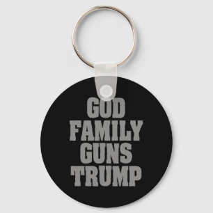 Patriotic Trump God Family Guns Trump Keychain