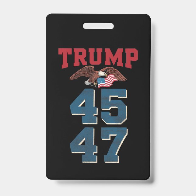 Patriotic Trump Won 45 and 47 Victory Winner Trump Badge (Front)