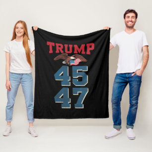 Patriotic Trump Won 45 and 47 Victory Winner Trump Fleece Blanket