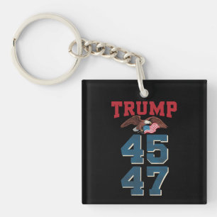 Patriotic Trump Won 45 and 47 Victory Winner Trump Keychain