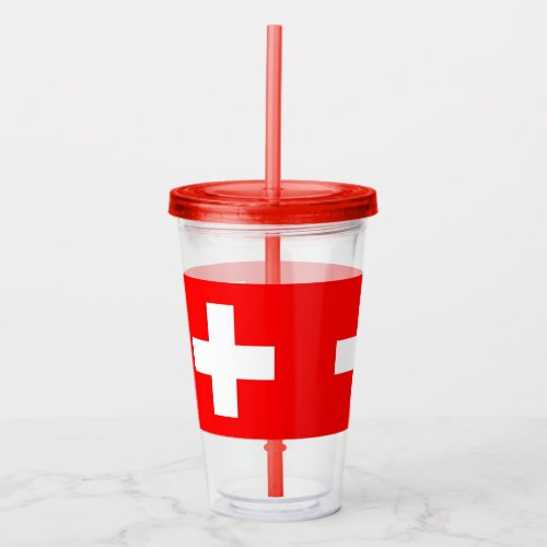 Patriotic Tumbler with flag of Switzerland