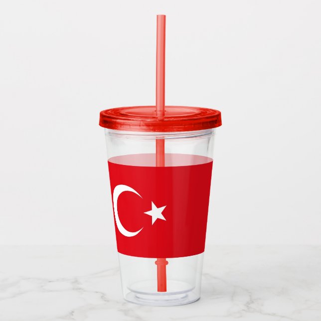 Patriotic Tumbler with flag of Turkey (Front)