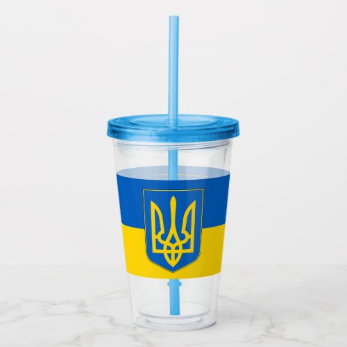 Patriotic Tumbler with flag of Ukraine