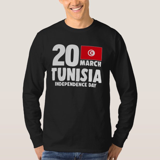 Patriotic Tunisia Flag Tunisian Independence Day T-Shirt (Front)