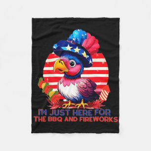 Patriotic Turkey 4th Of July Bbq Fireworks Party Fleece Blanket