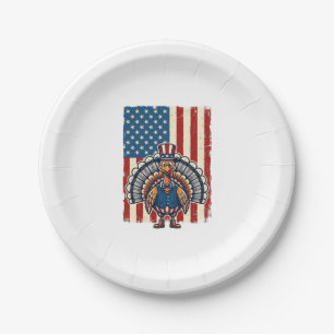 Patriotic Turkey Flag Vintage Engraving Shirt Desi Paper Plates