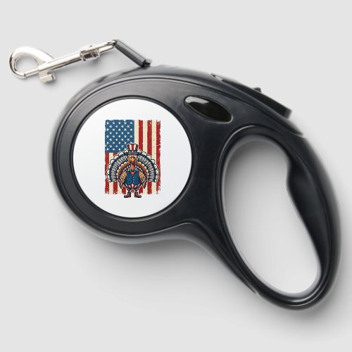 Patriotic Turkey Flag Vintage Engraving Shirt Desi Retractable Pet Leash