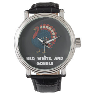 Patriotic Turkey Red, White & Gobble Americana Watch