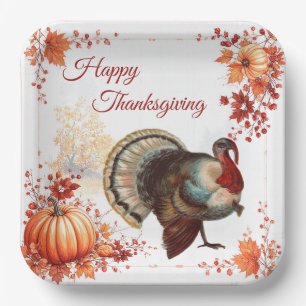 Patriotic Turkey Thanksgiving Paper Plates
