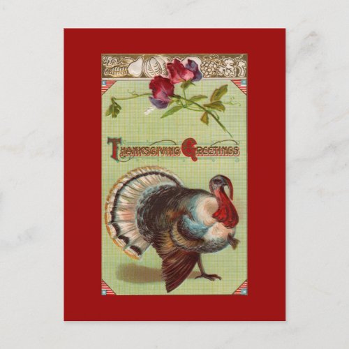 Patriotic Turkey Vintage Postcard