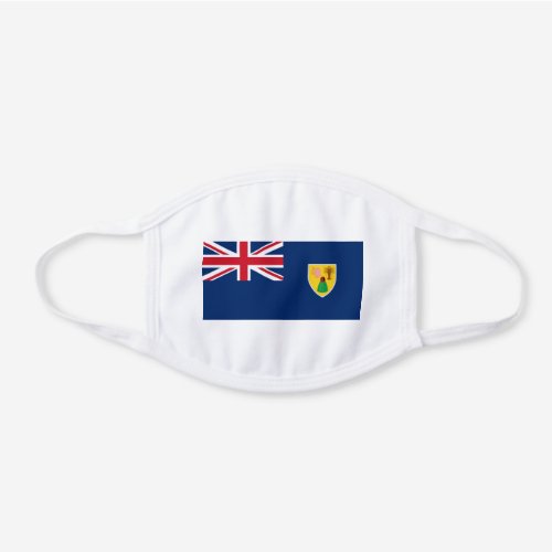 Patriotic Turks and Caicos Islands Flag White Cotton Face Mask