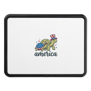 Patriotic Turtle America Vintage Engraving Design_ Hitch Cover