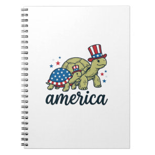 Patriotic Turtle America Vintage Engraving Design_ Notebook
