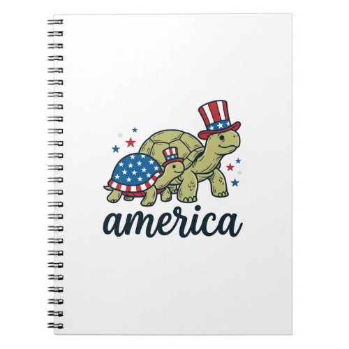 Patriotic Turtle America Vintage Engraving Design_ Notebook