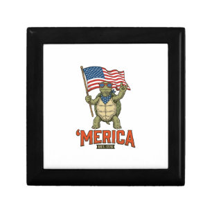 Patriotic Turtle ‘Merica Vintage Vector Gift Box