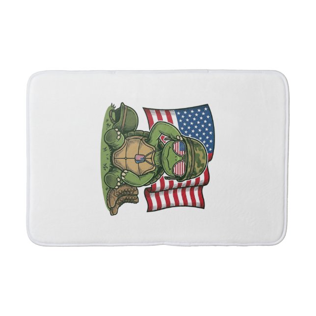 Patriotic Turtle Salute Vector Design_1 Bath Mat (Front)