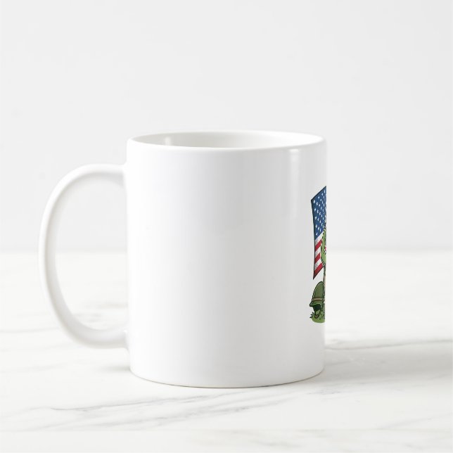 Patriotic Turtle Salute Vector Design_1 Coffee Mug (Left)