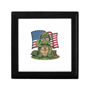 Patriotic Turtle Salute Vector Design_1 Gift Box