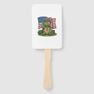 Patriotic Turtle Salute Vector Design_1 Hand Fan
