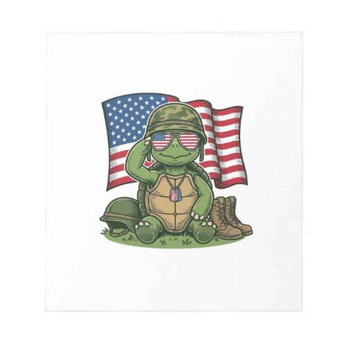 Patriotic Turtle Salute Vector Design_1 Notepad