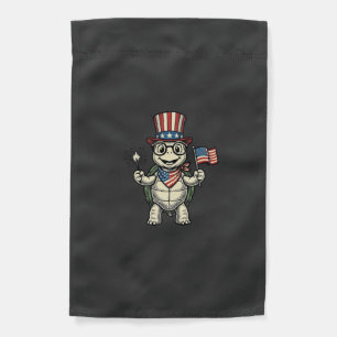 Patriotic Turtle Vintage Engraving Graphic for Whi Garden Flag