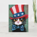 Patriotic Tuxedo Cat | Happy 4th of July Card