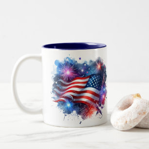 Patriotic Two-Tone Coffee Mug