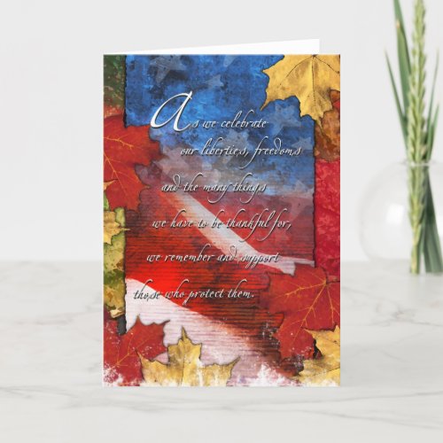 Patriotic US Flag Thanksgiving Card