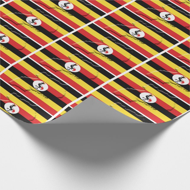 Patriotic UGANDA FLAG MAP Wrapping Paper (Corner)