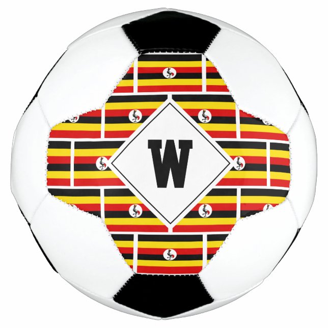Patriotic UGANDA FLAG Monogram Soccer Ball (Front)