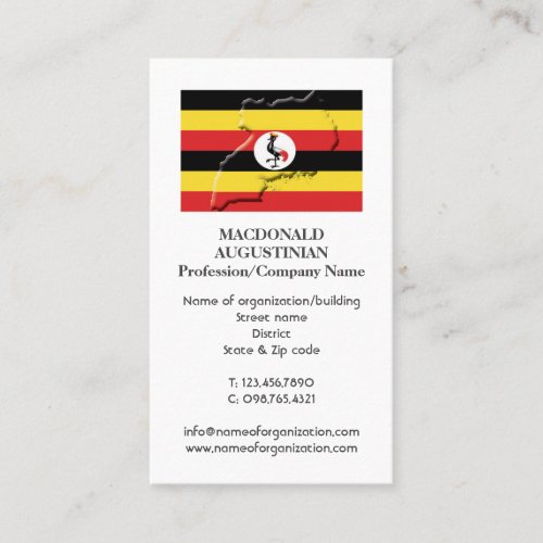 Patriotic  UGANDA FLAG  Photo Business Card