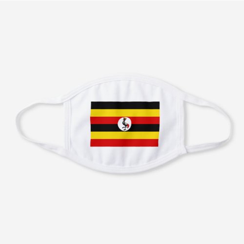 Patriotic Uganda Flag White Cotton Face Mask