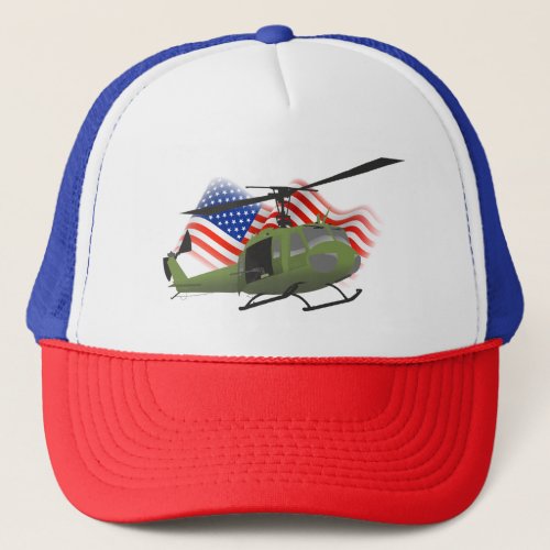 Patriotic UH_1 Huey Trucker Hat