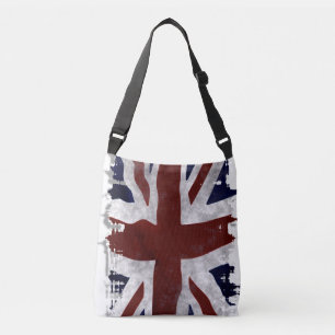 Patriotic UK Union Flag in Grunge style Crossbody Bag