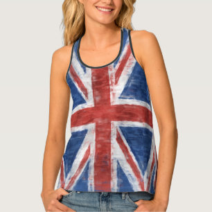 Patriotic UK Union Flag in Grunge style Tank Top