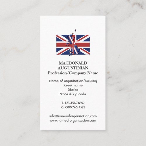 Patriotic UK  UNION JACK  Photo Business Card