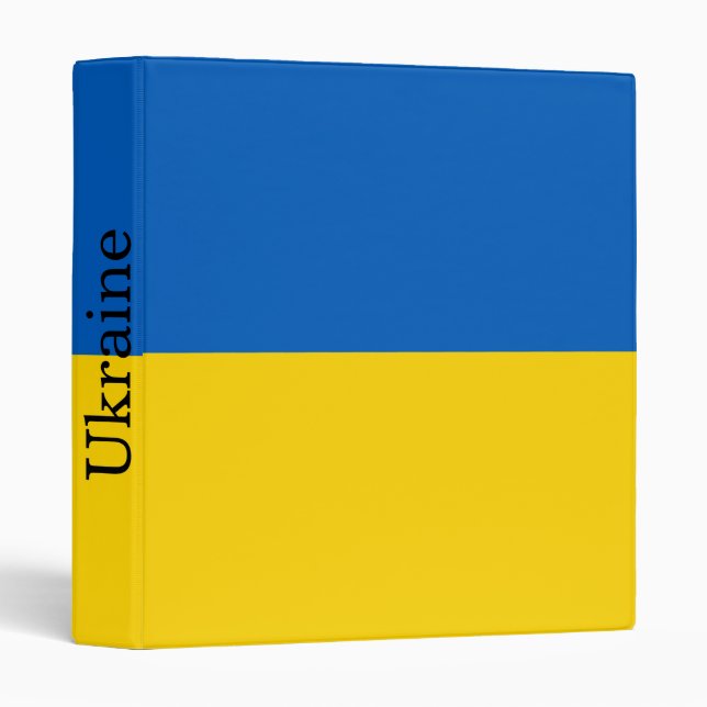 Patriotic Ukraine Flag 3 Ring Binder (Front/Spine)
