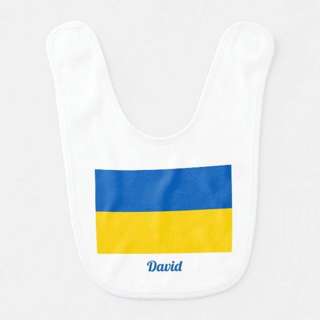Patriotic Ukraine Flag Baby Bib (Front)