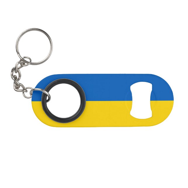 Patriotic Ukraine Flag Bar Key Keychain Bottle Opener (Front (Horizontal))